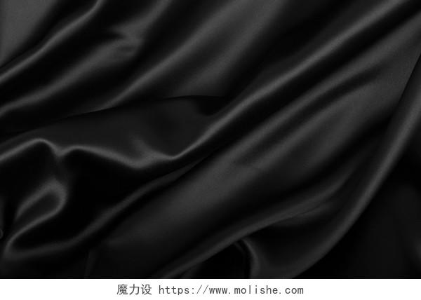 黑色纹理深色波纹光滑丝质织物